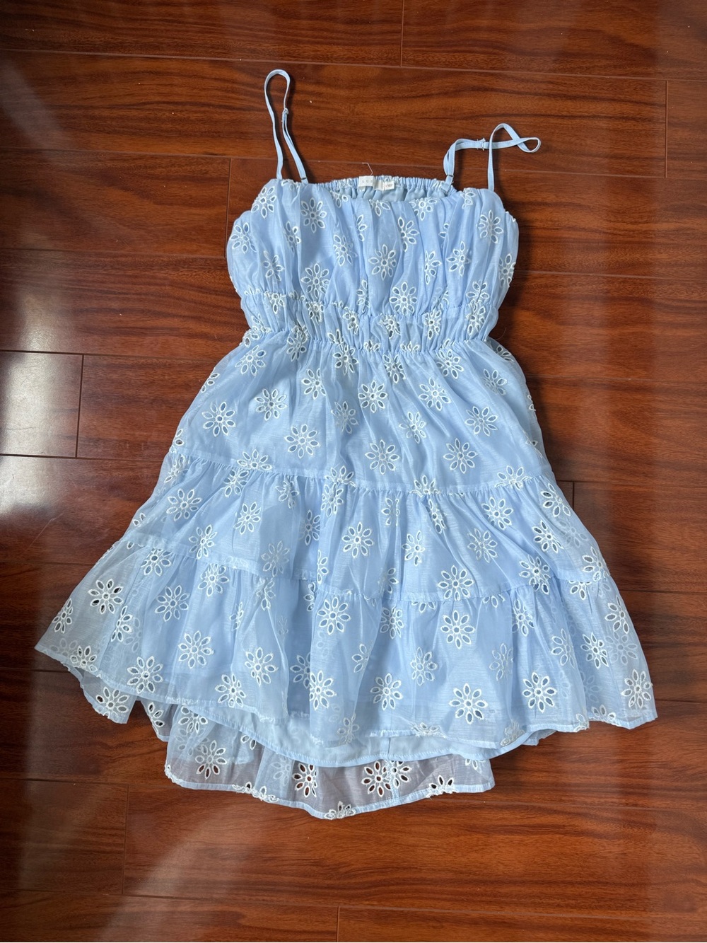 Lush baby blue eyelet dress